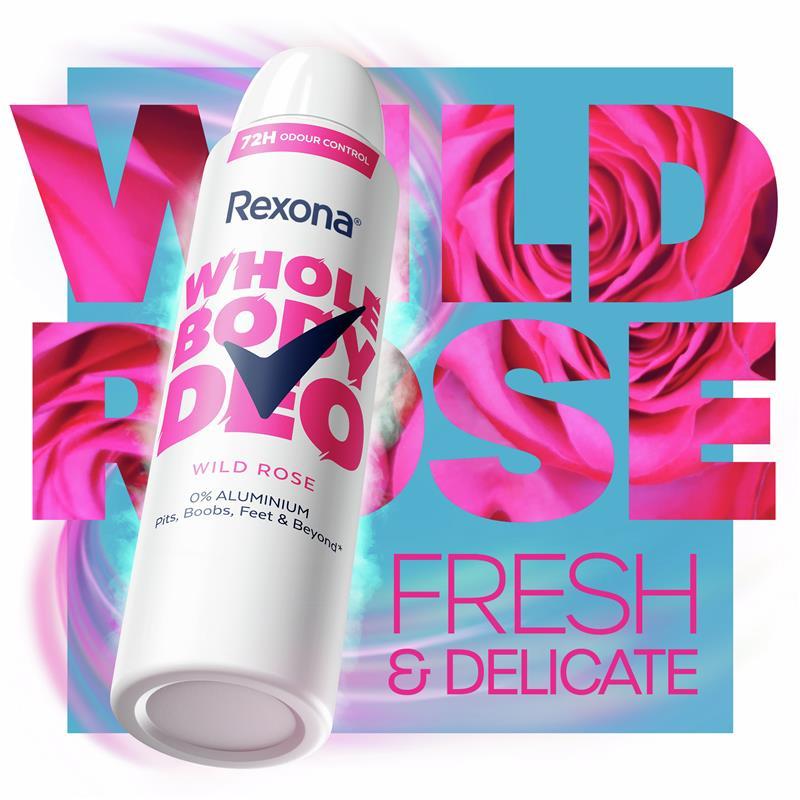 Rexona Women Whole Body Deodorant Aerosol Wild Rose 230ml