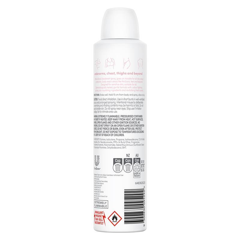 Dove Women Whole Body Deodorant Aerosol Raspberry & Rose 230ml