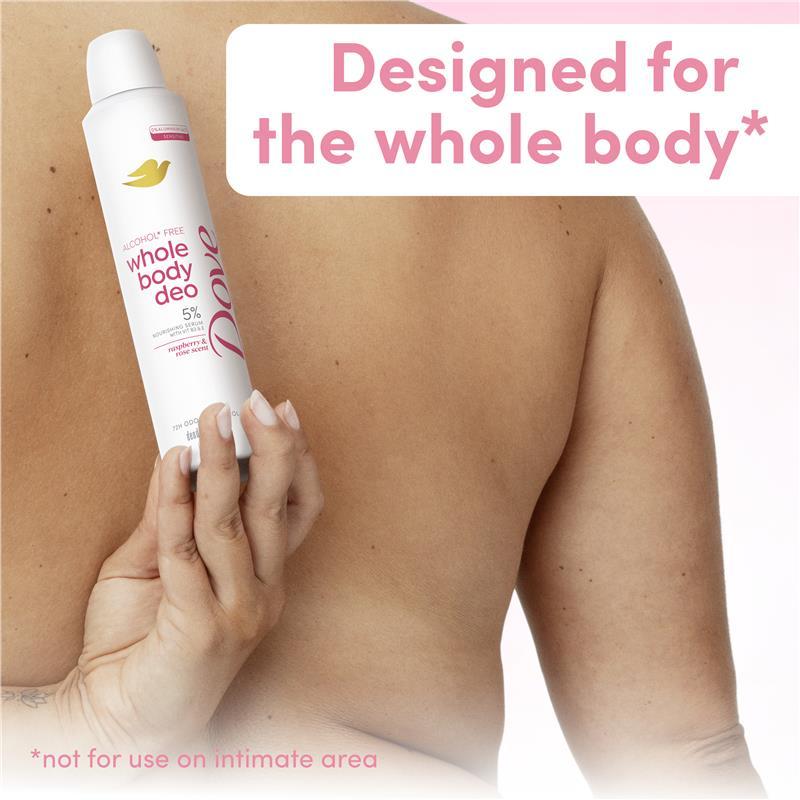 Dove Women Whole Body Deodorant Aerosol Raspberry & Rose 230ml