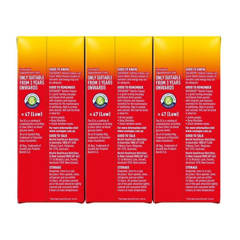 Sustagen Ready to Drink Multipack Vanilla 3 x 250ml