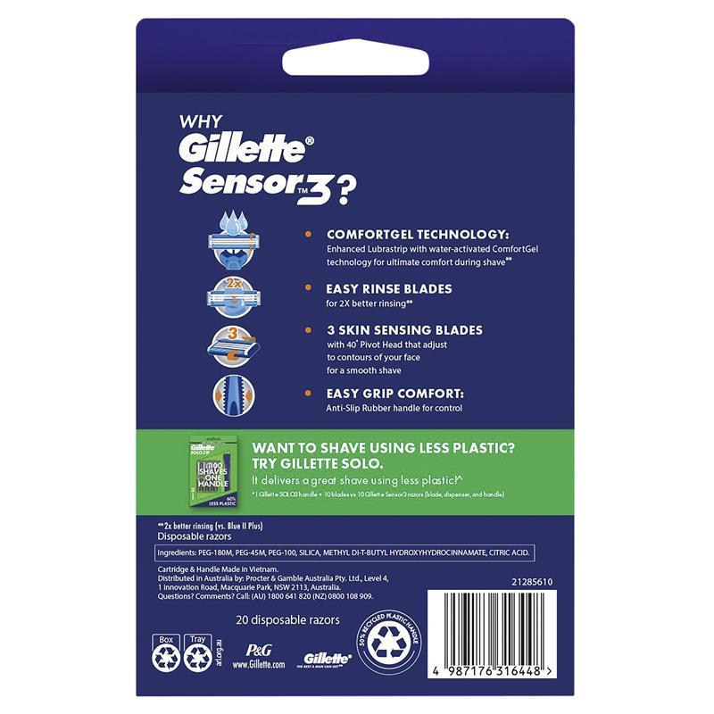 Gillette Sensor 3 Disposables 20pk