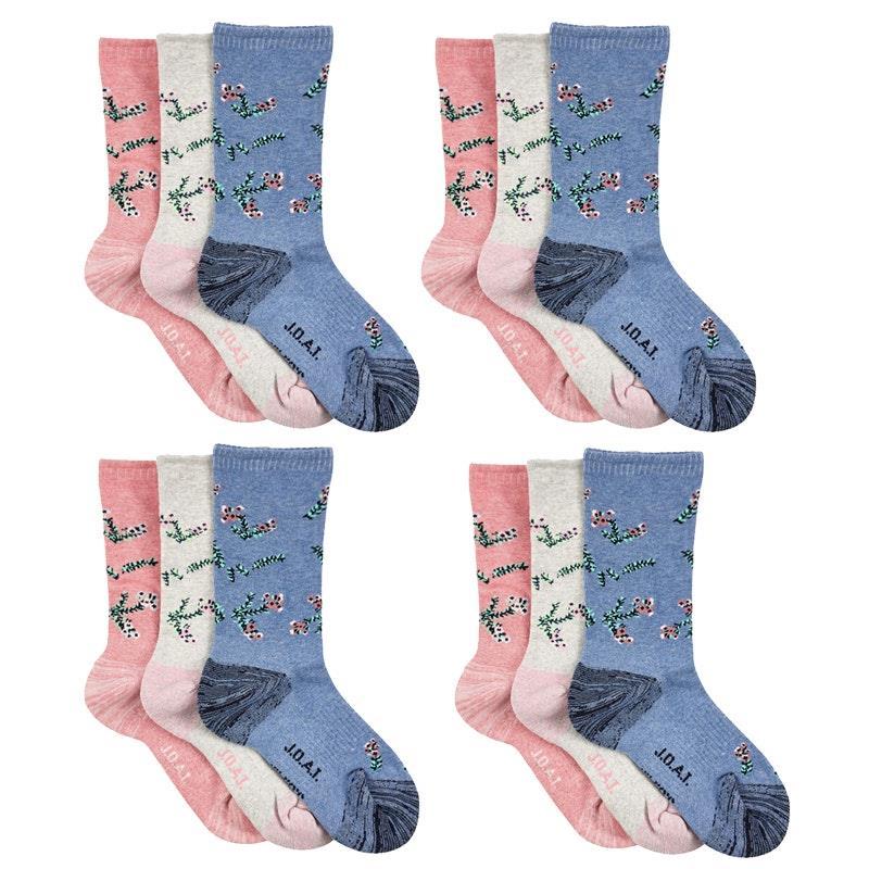 Jack of All Trades 12 Pairs of Women's Top to Toe Comfort Socks - Floral Size 5-10