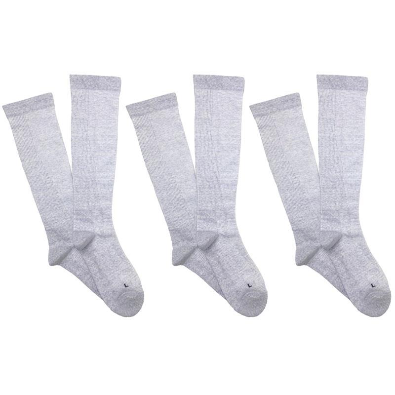 Overlander 3 pairs of Men's Merino Wool Health Compression Socks - Grey Melange Size 6-10