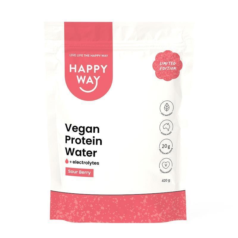 Happy Way Sour Berry Vegan Protein Water Powder 420g