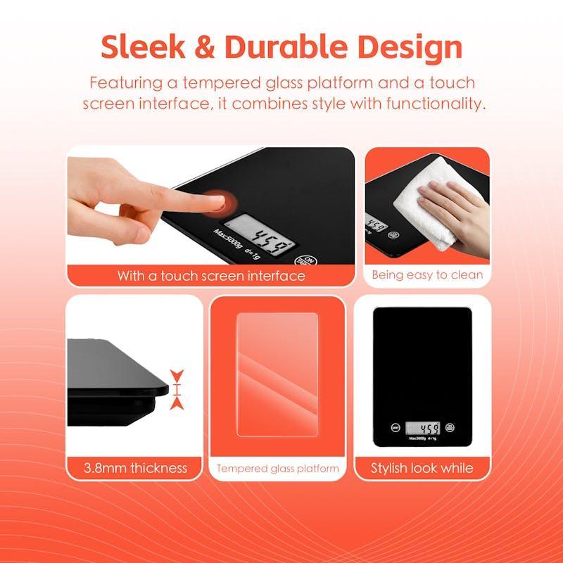 Cook Easy 5KG Digital Glass Kitchen Scale 1Unit