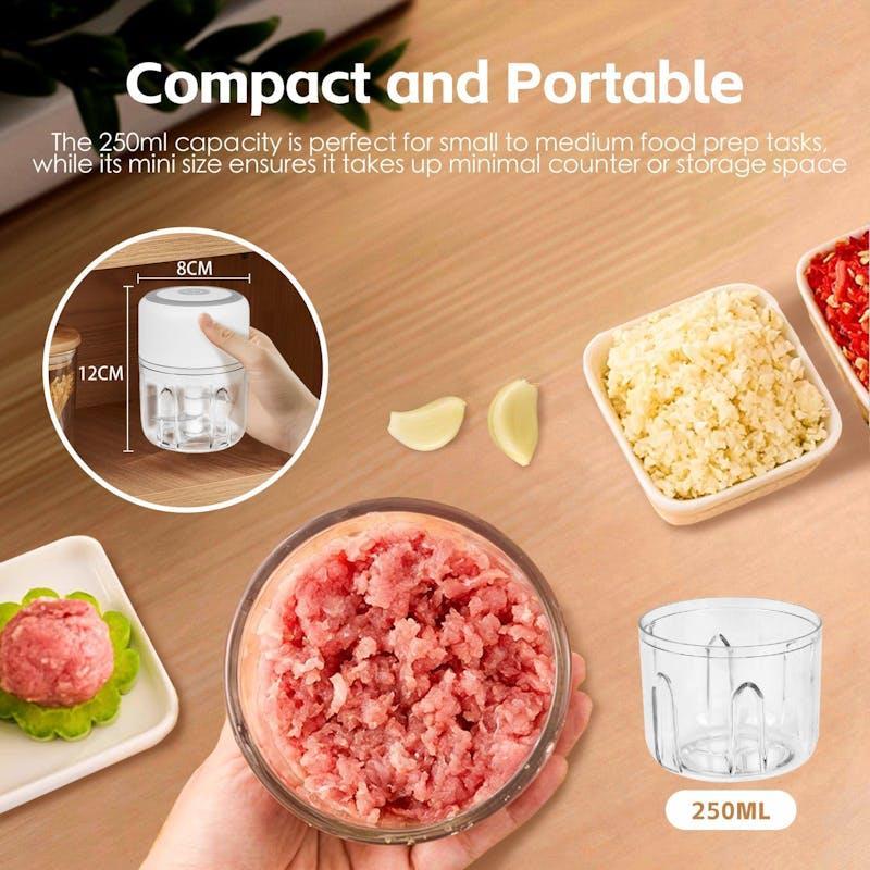 Cook Easy 250ml Cordless USB Rechargeable Mini Food Chopper 1Unit