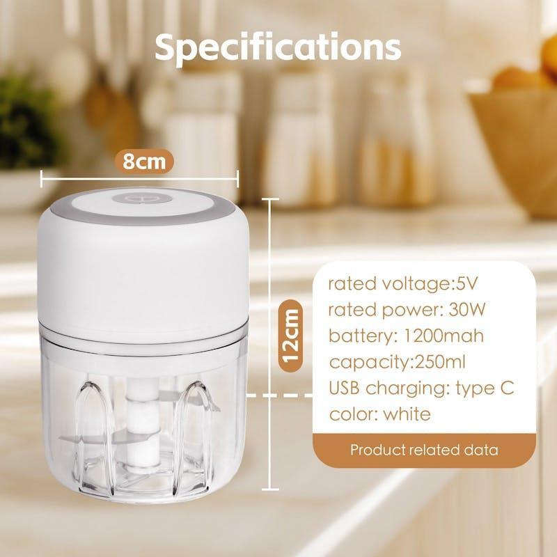 Cook Easy 250ml Cordless USB Rechargeable Mini Food Chopper 1Unit