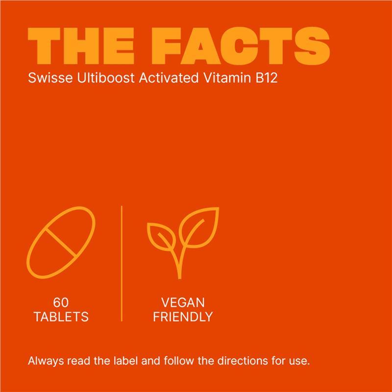 Swisse Ultiboost Activated Vitamin B12 (1000mcg) 60 Tablets