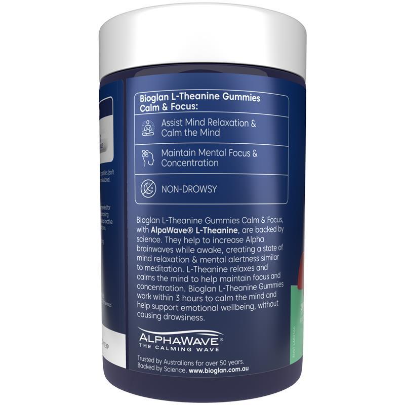 Bioglan L-Theanine Calm & Focus Gummies 75 Pack