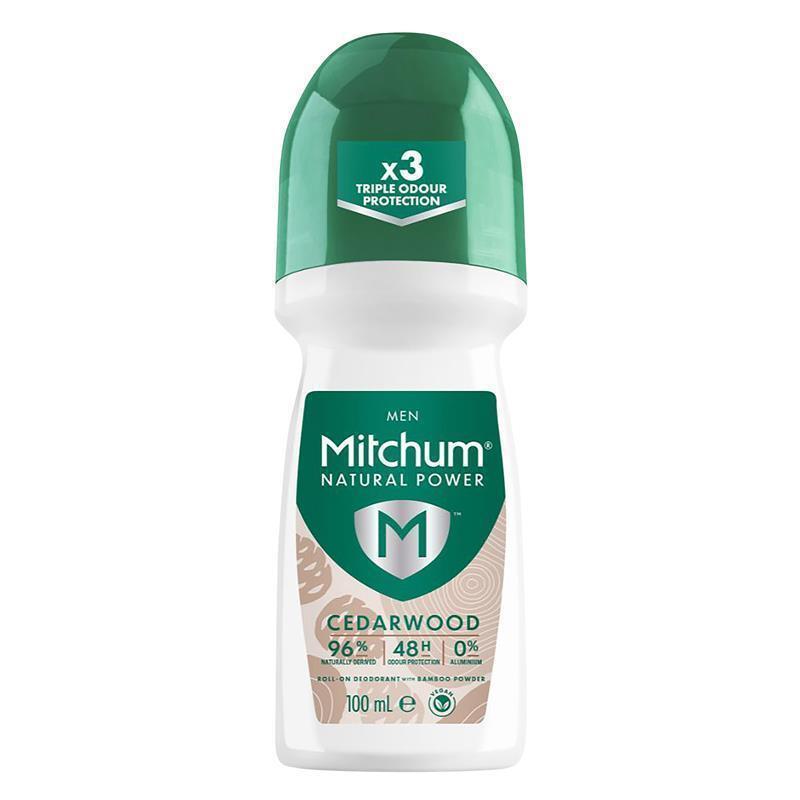 Mitchum for Men Natural Power Cedarwood Roll On 100ml