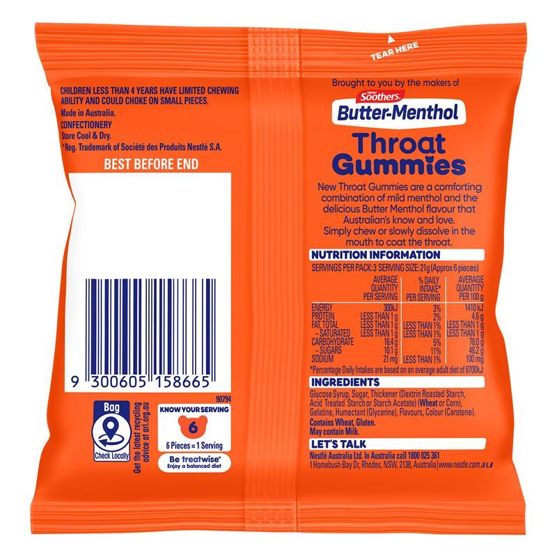 Nestle Buttermenthol Throat Gummies 70g