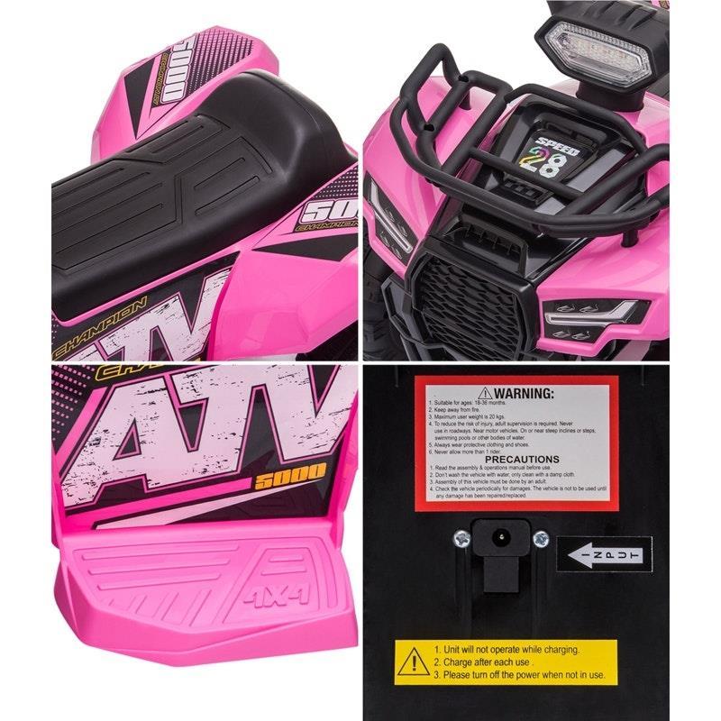 Mazam Ride On Car Electric ATV Bike Vehicle for Toddlers Kids Pink