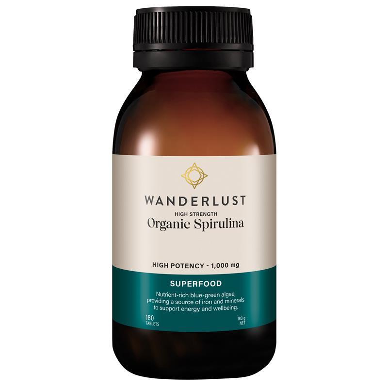 Wanderlust Organic High Strength Spirulina 180 Tablets