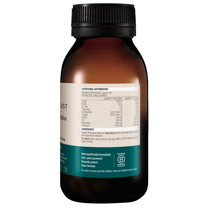 Wanderlust Organic High Strength Spirulina 180 Tablets