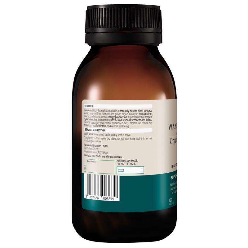 Wanderlust Organic High Strength Chlorella 180 Tablets