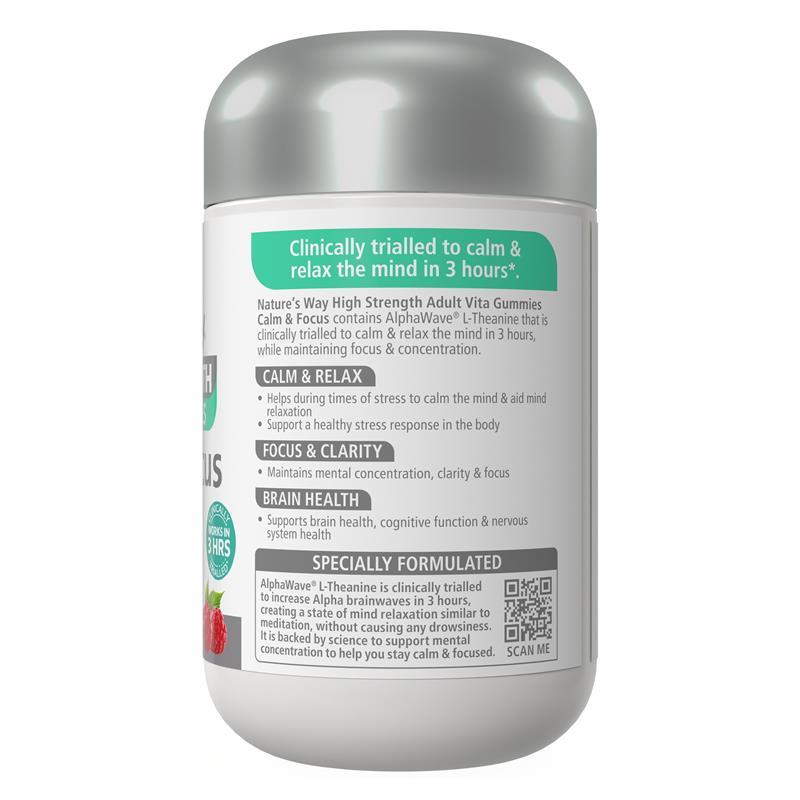 Nature's Way High Strength Adult Vita Gummies Calm and Focus 50 Gummies