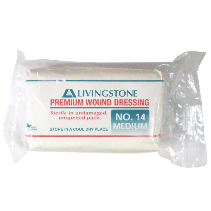 Livingstone Premium Wound Dressing Bandage 14 Sterile 12 x 4cm Pad 12 Pieces/Pack