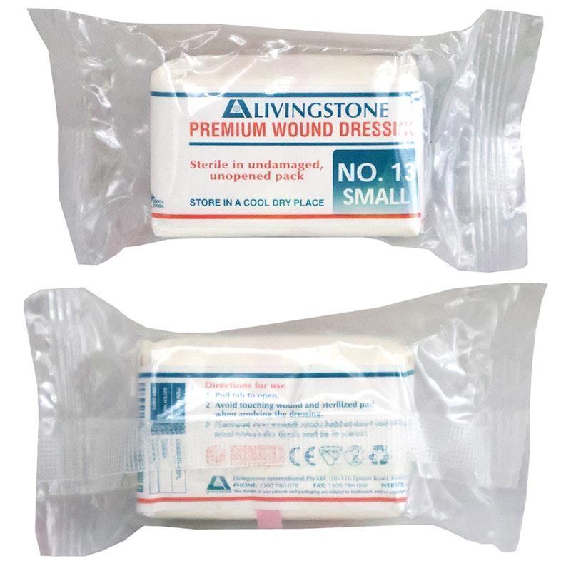 Livingstone Premium Wound Dressing Bandage 13 Sterile 9 x 5cm Pad 12 Pieces/Pack
