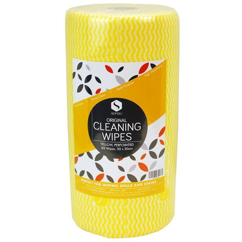 Sofeel Original Microfibre Heavy Duty Super Cleaning Wipes Yellow 85 Pieces/Roll