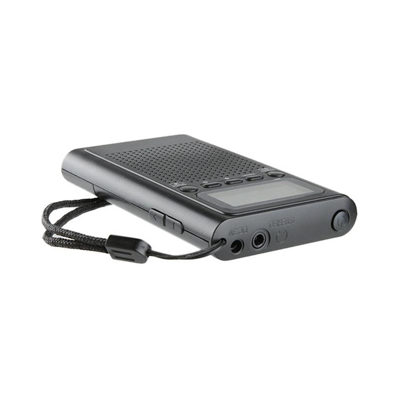 Laser Pocket Digital AM/FM Radio with LCD Display and Speaker Black