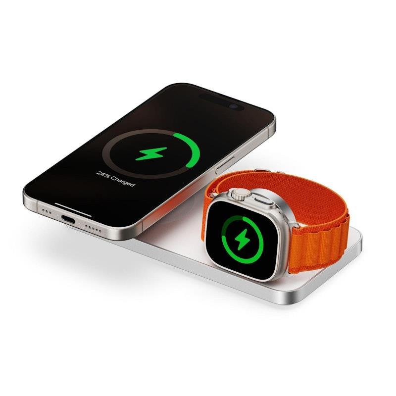 Laser ChargeCore 3-in-1 Wireless Charging Stand White