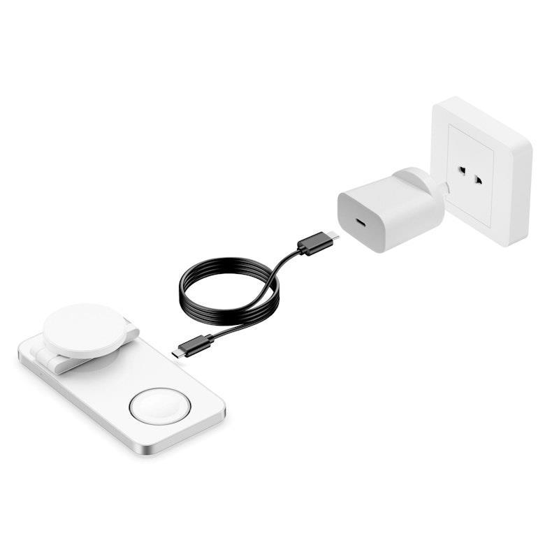 Laser ChargeCore 3-in-1 Wireless Charging Stand White