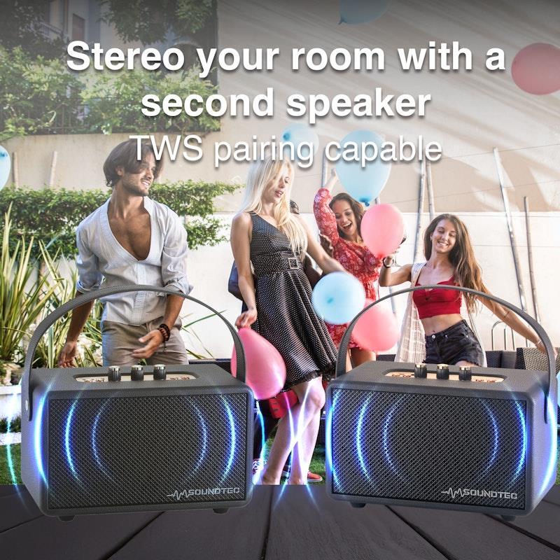 Laser SoundTec Retro Bluetooth Boombox Black