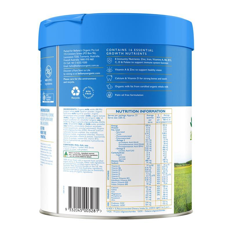 Bellamys Step 3 Toddler Milk Drink 800g