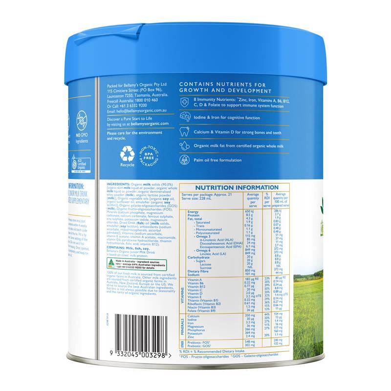 Bellamys Organic Step 4 Junior Milk Drink 800g