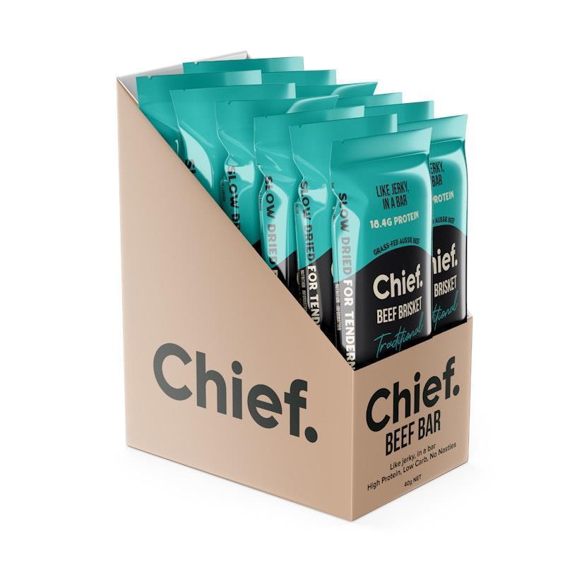 Chief Organic Beef Bars - Traditional 12 Pack