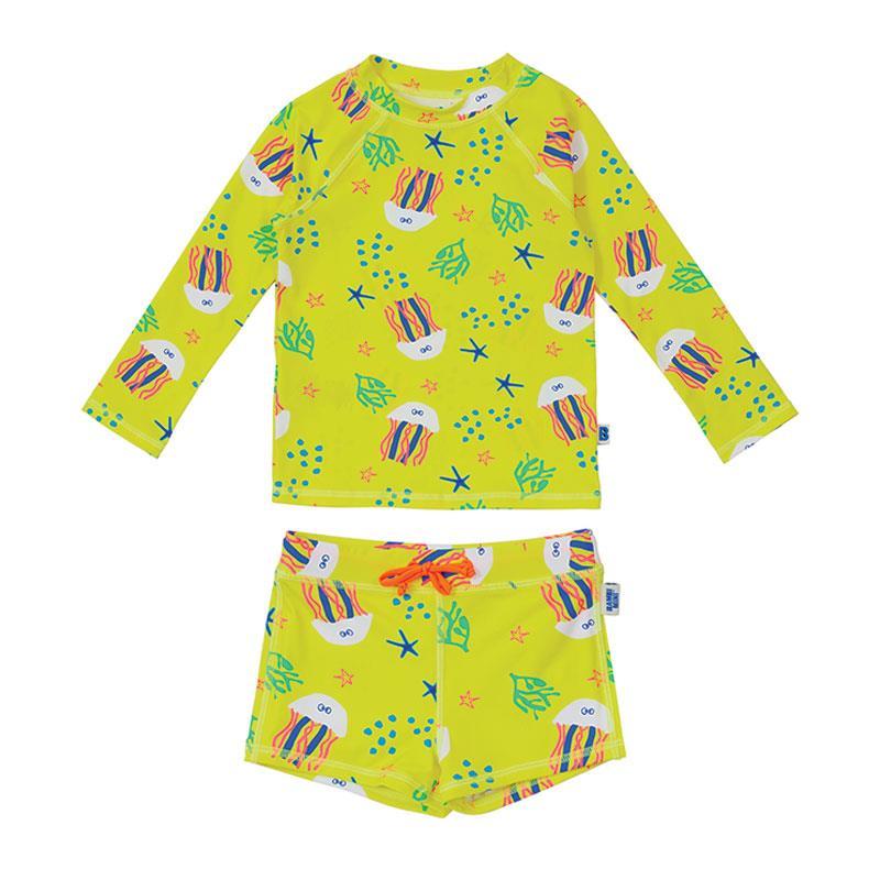 Bambi Mini Co. SWIM - Kids Rashie and Pant set -   Yellow Jellyfish -  3 - 4 Years