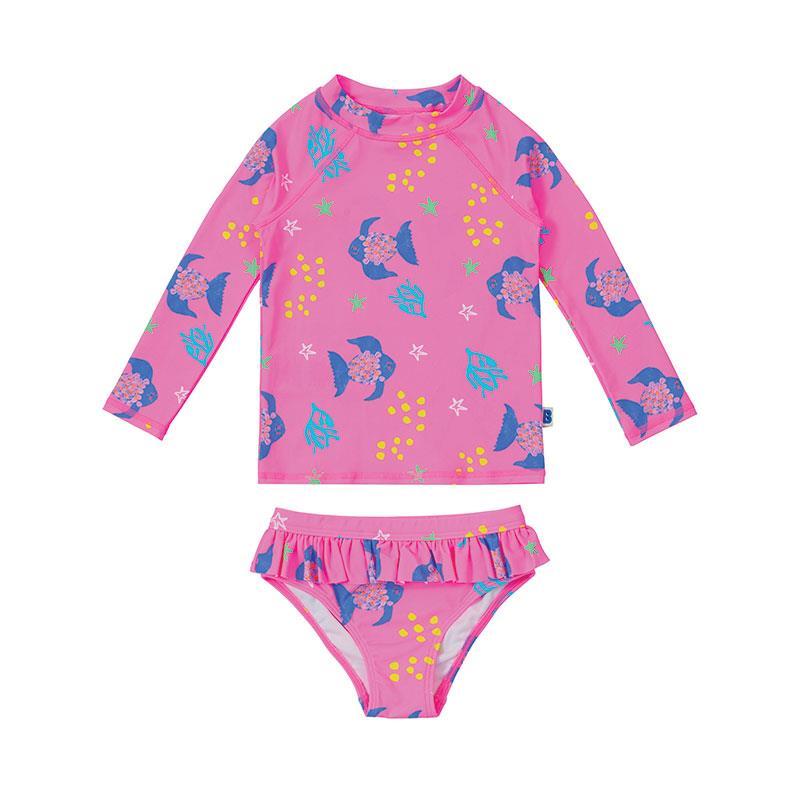 Bambi Mini Co. SWIM - Kids Rashie and Pant set - Pink Angel Fish - 2 - 3 Years
