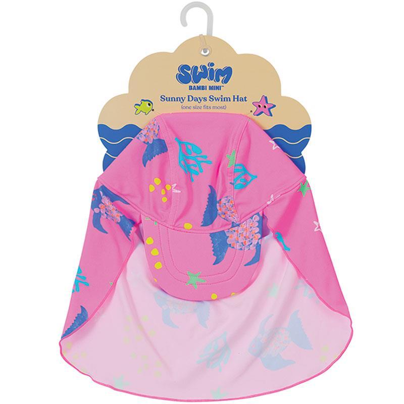 Bambi Mini Co. SWIM - Sunny Days Swim Hat - Pink Angel Fish - One Size