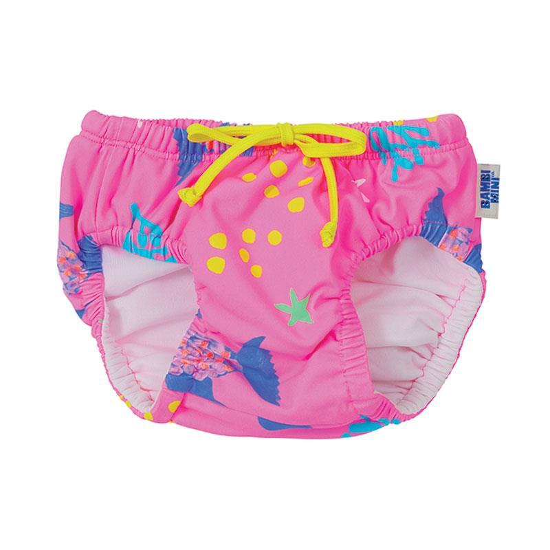 Bambi Mini Co. SWIM - Reusable Swim Nappy -  Pink Angel Fish - Medium