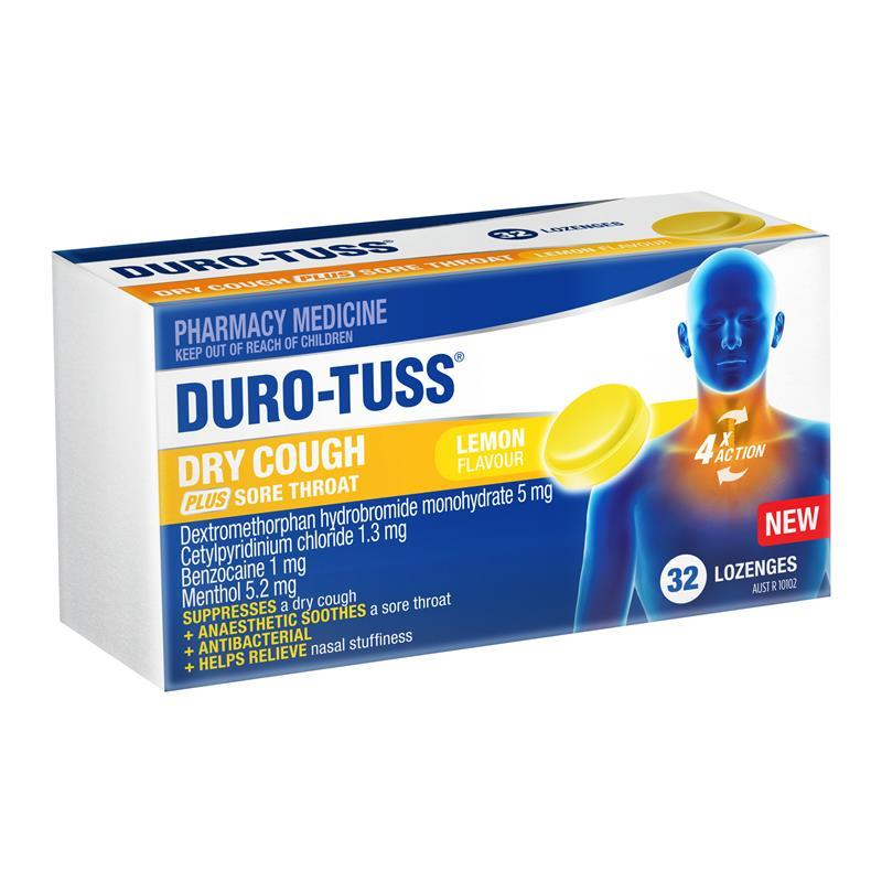 Durotuss Dry Cough Lemon 32 Lozenges