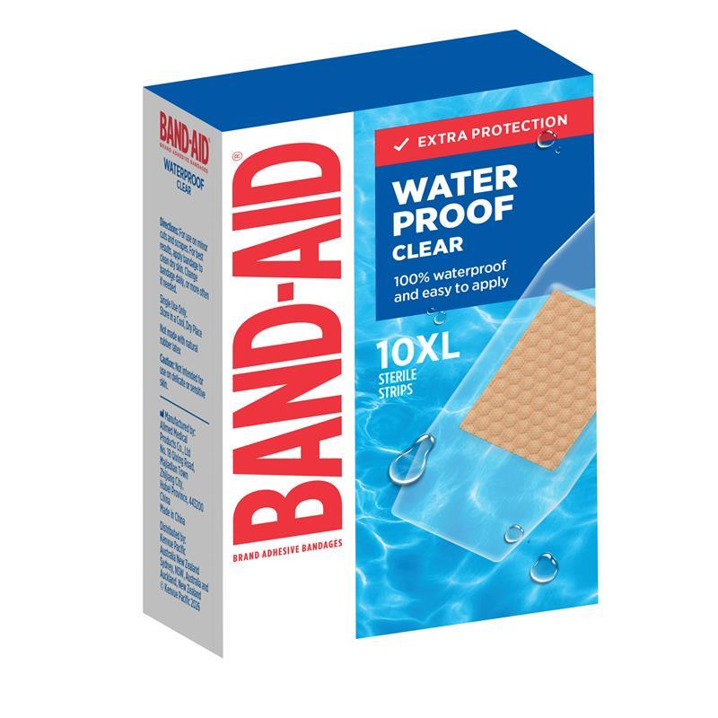 Band-Aid Waterproof Clear Large 10