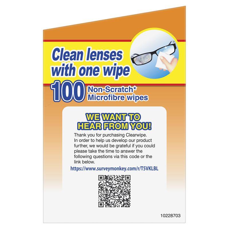 Clearwipe Lens Cleaner 100 Wipes