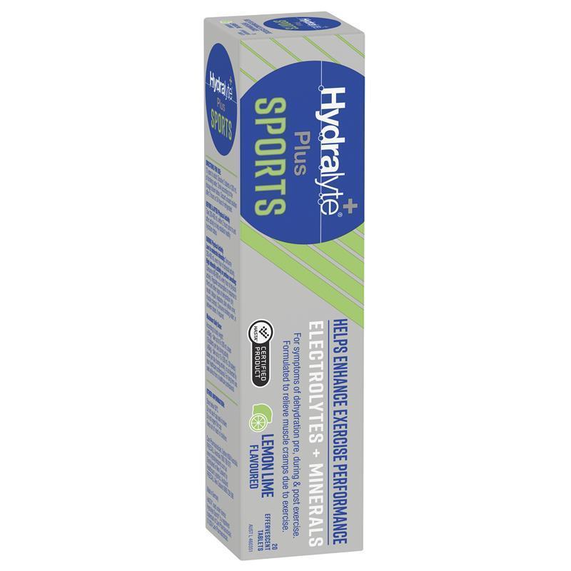 Hydralyte Plus Sport Lemon Lime 20 Effervescent Tablets
