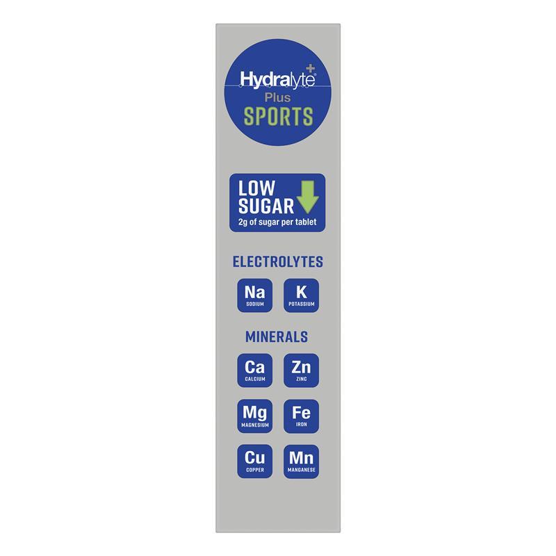 Hydralyte Plus Sport Lemon Lime 20 Effervescent Tablets