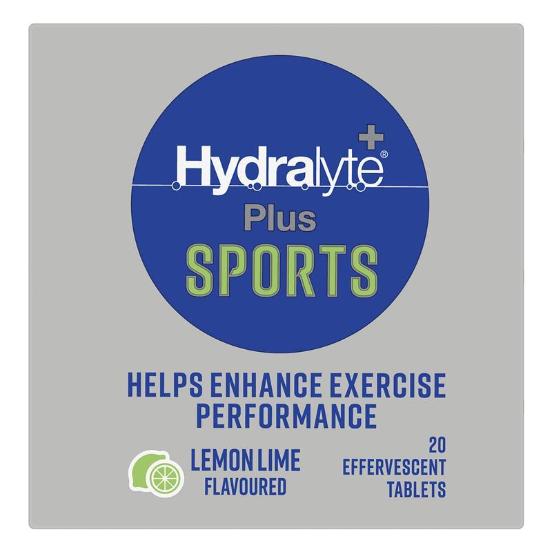 Hydralyte Plus Sport Lemon Lime 20 Effervescent Tablets
