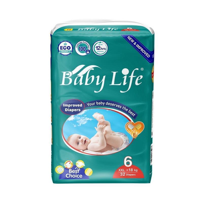 Baby Life Improved Jumbo Pack Nappies XX-Large 2x32 Pack