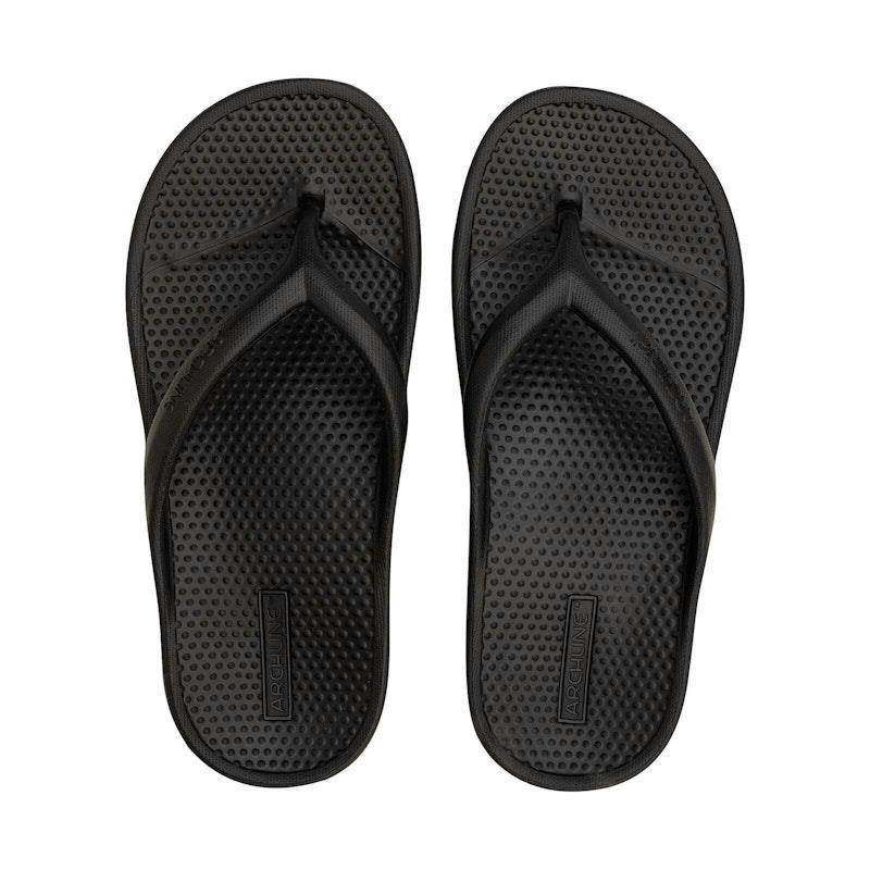 Archline Rebound Orthotic Foam Thongs Arch Support Flip Flops Orthopedic - Black Euro Size 38