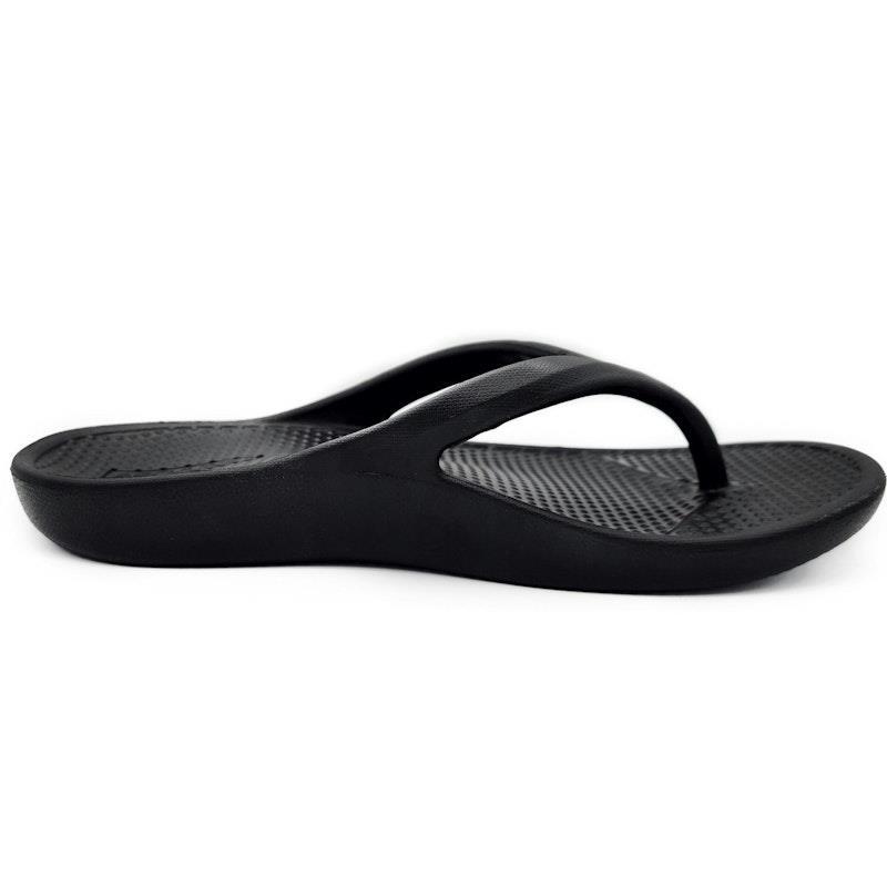 Archline Rebound Orthotic Foam Thongs Arch Support Flip Flops Orthopedic - Black Euro Size 38