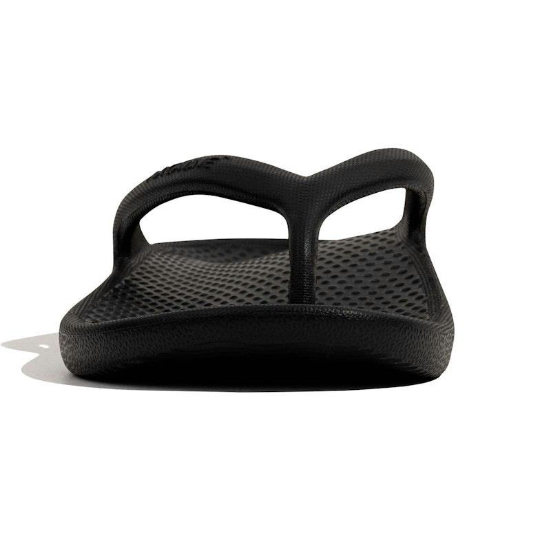 Archline Rebound Orthotic Foam Thongs Arch Support Flip Flops Orthopedic - Black Euro Size 38