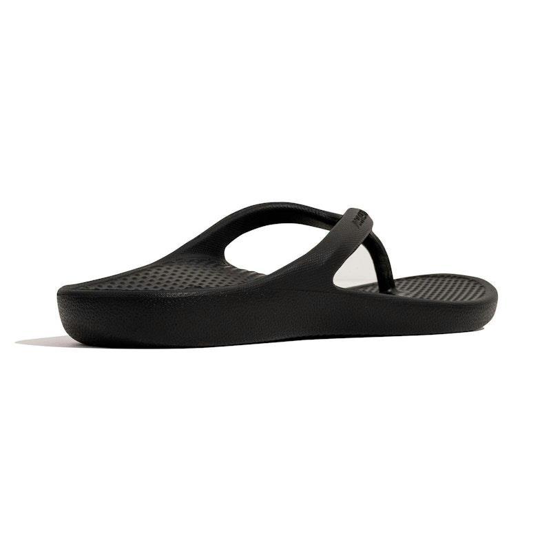 Archline Rebound Orthotic Foam Thongs Arch Support Flip Flops Orthopedic - Black Euro Size 38