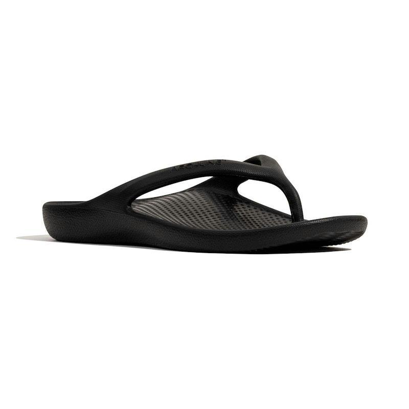 Archline Rebound Orthotic Foam Thongs Arch Support Flip Flops Orthopedic - Black Euro Size 38