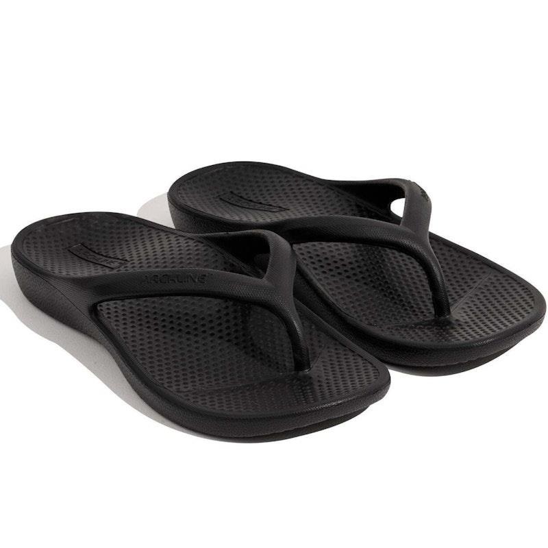 Archline Rebound Orthotic Foam Thongs Arch Support Flip Flops Orthopedic - Black Euro Size 38