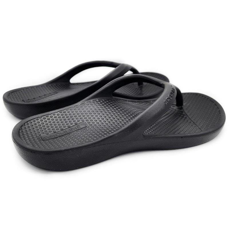 Archline Rebound Orthotic Foam Thongs Arch Support Flip Flops Orthopedic - Black Euro Size 38