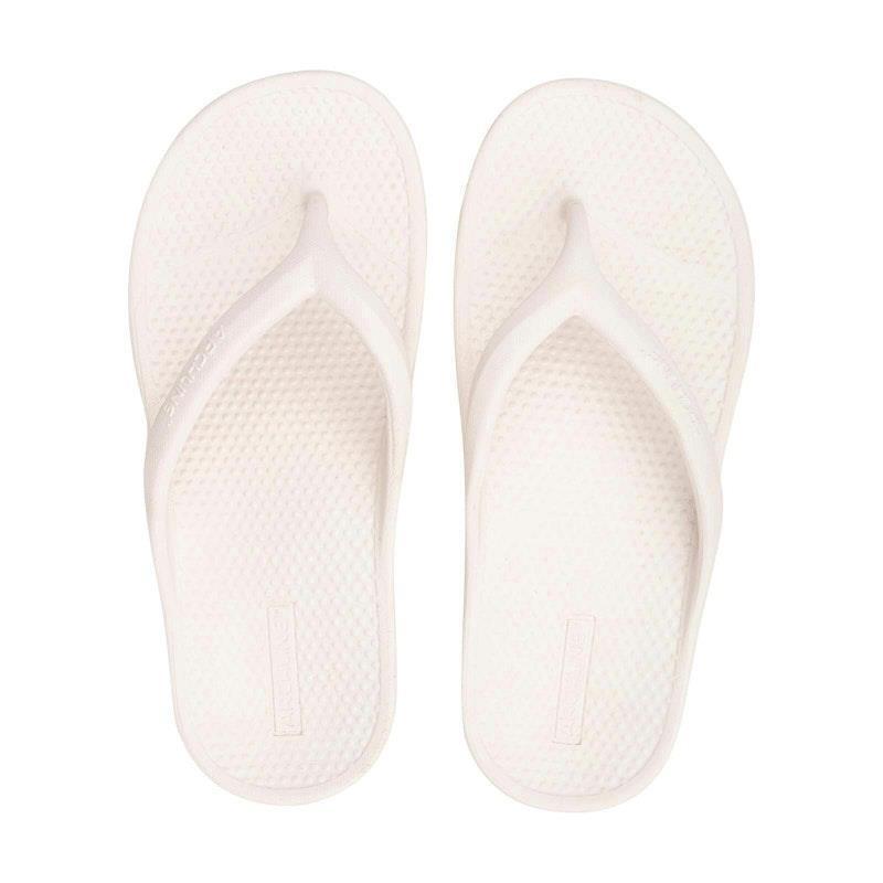 Archline Orthotic Foam Thongs Arch Support Flip Flops Orthopedic Rebound - White Euro Size 43