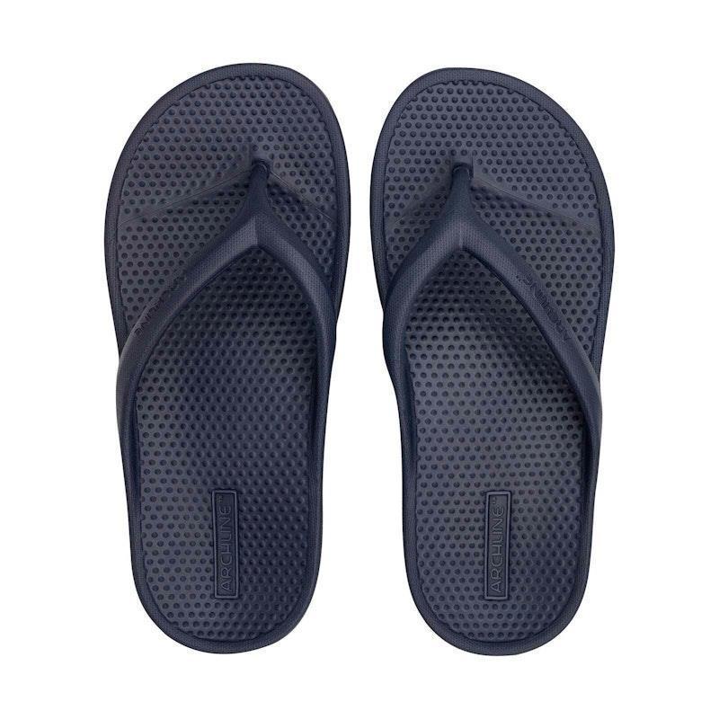 Archline Orthotic Foam Thongs Arch Support Flip Flops Orthopedic Rebound - Navy Euro Size 40